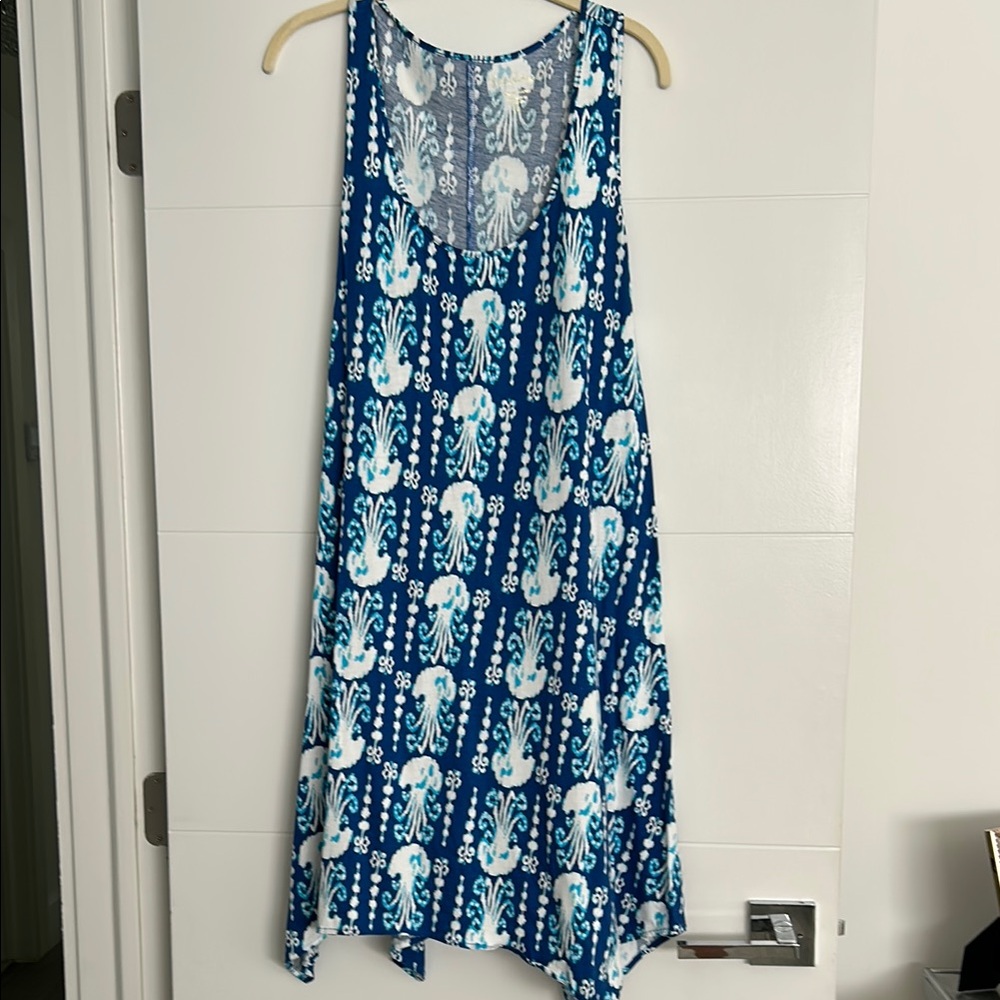 Lilly Pulitzer Jellyfish Blue and White Asymmetrical Dress